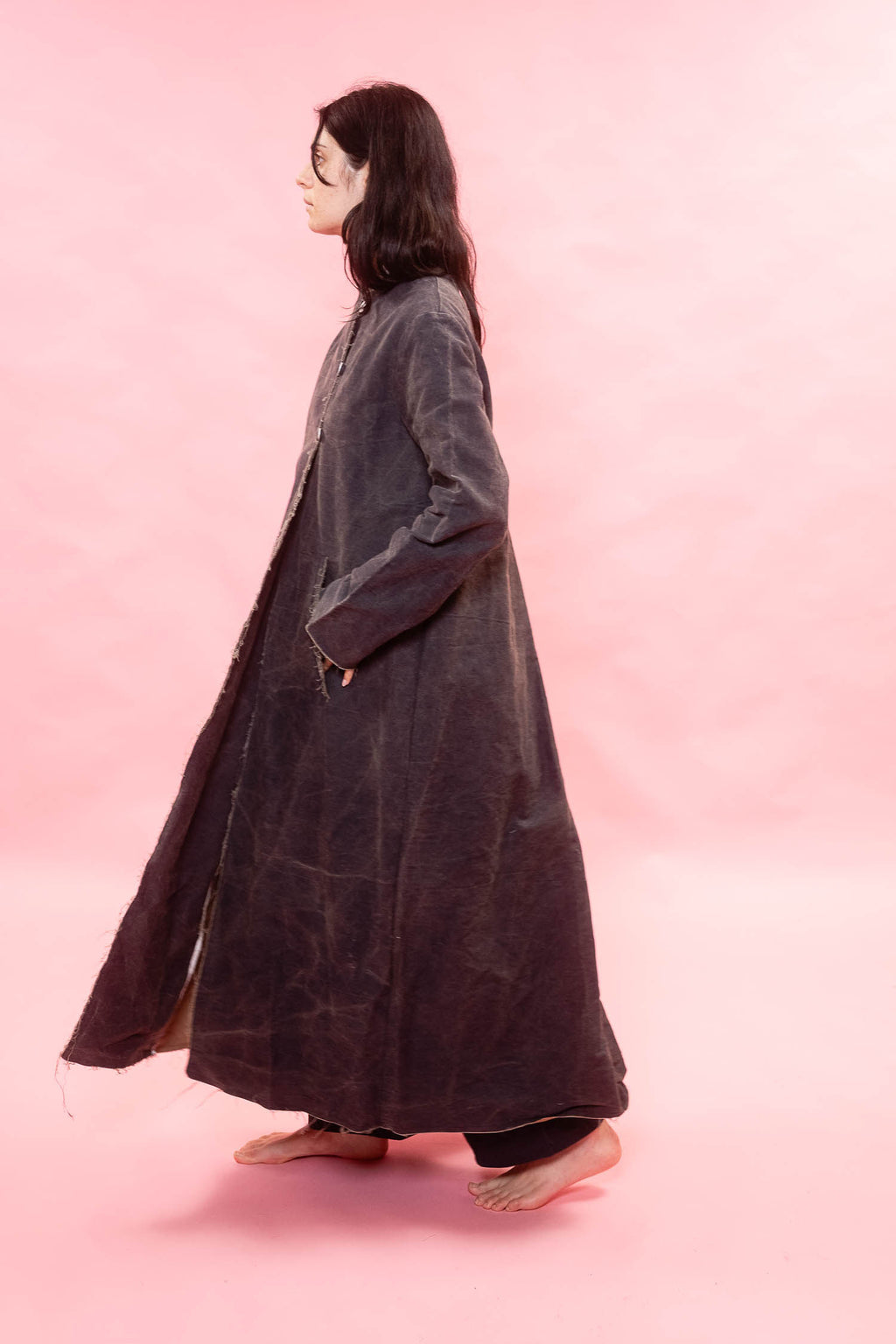 back pleat coat cotton patina