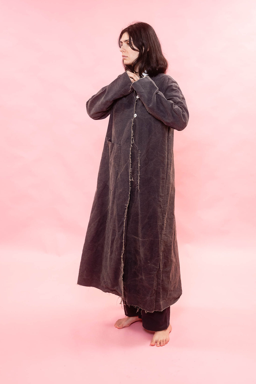 back pleat coat cotton patina