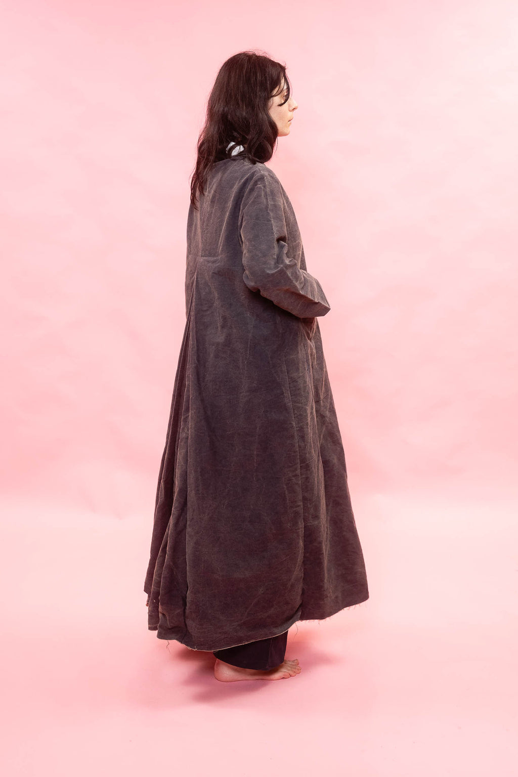 back pleat coat cotton patina