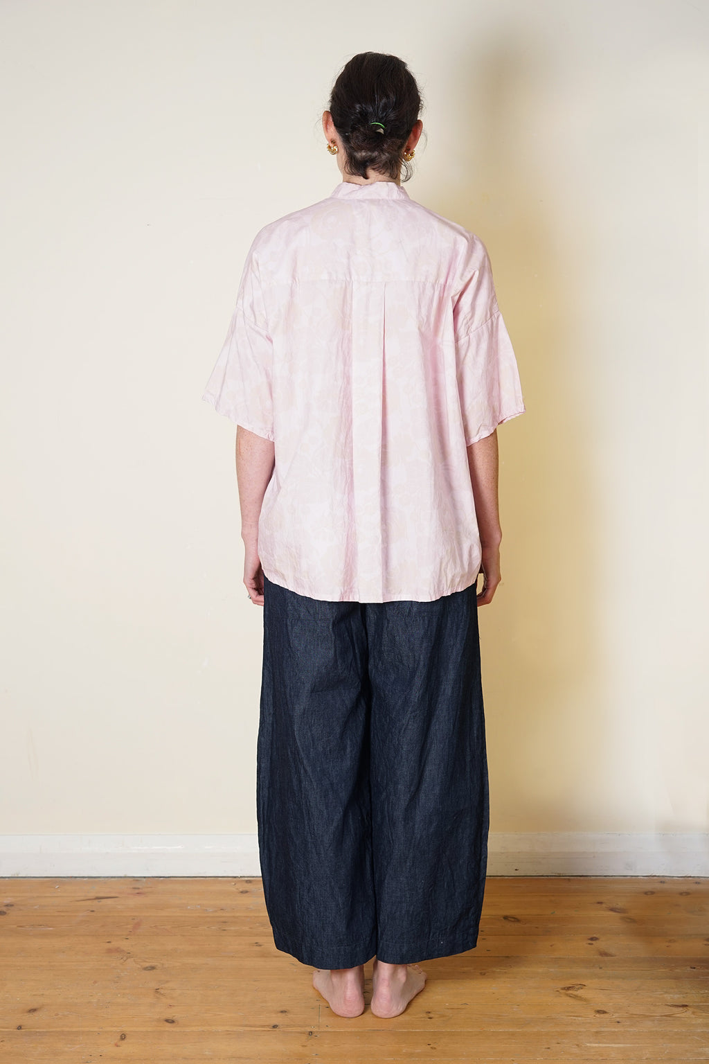 easy shirt rose print cotton poplin
