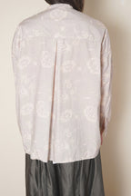 button thru shirt cotton poplin rose print
