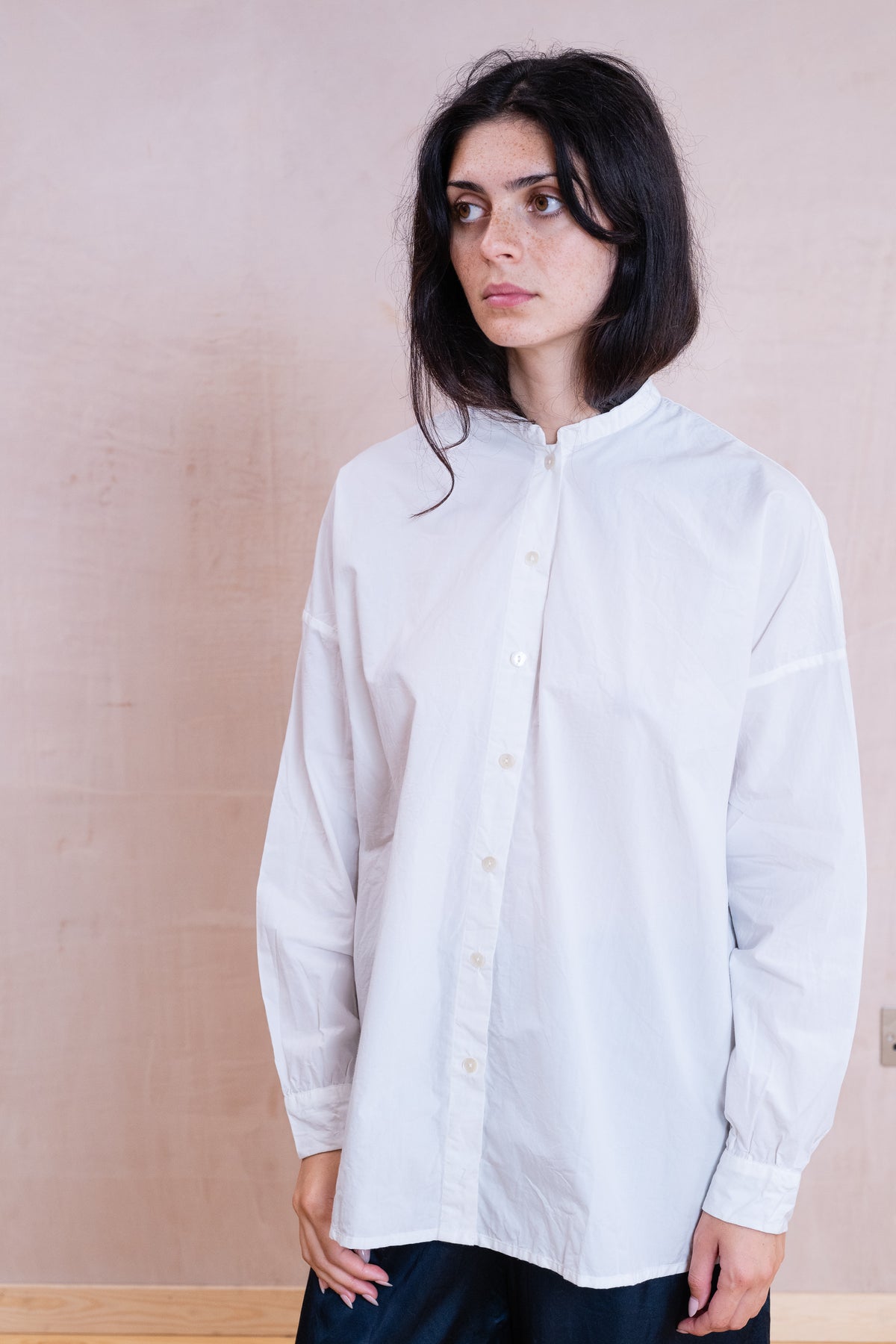 button thru shirt cotton poplin
