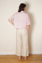 clean new shirt cotton poplin rose print