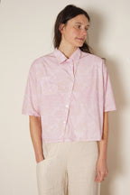 clean new shirt cotton poplin rose print