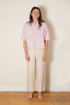clean new shirt cotton poplin rose print
