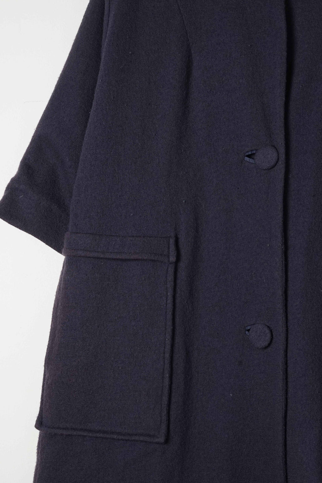 preloved - collarless wool coat