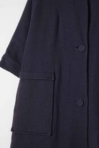 preloved - collarless wool coat