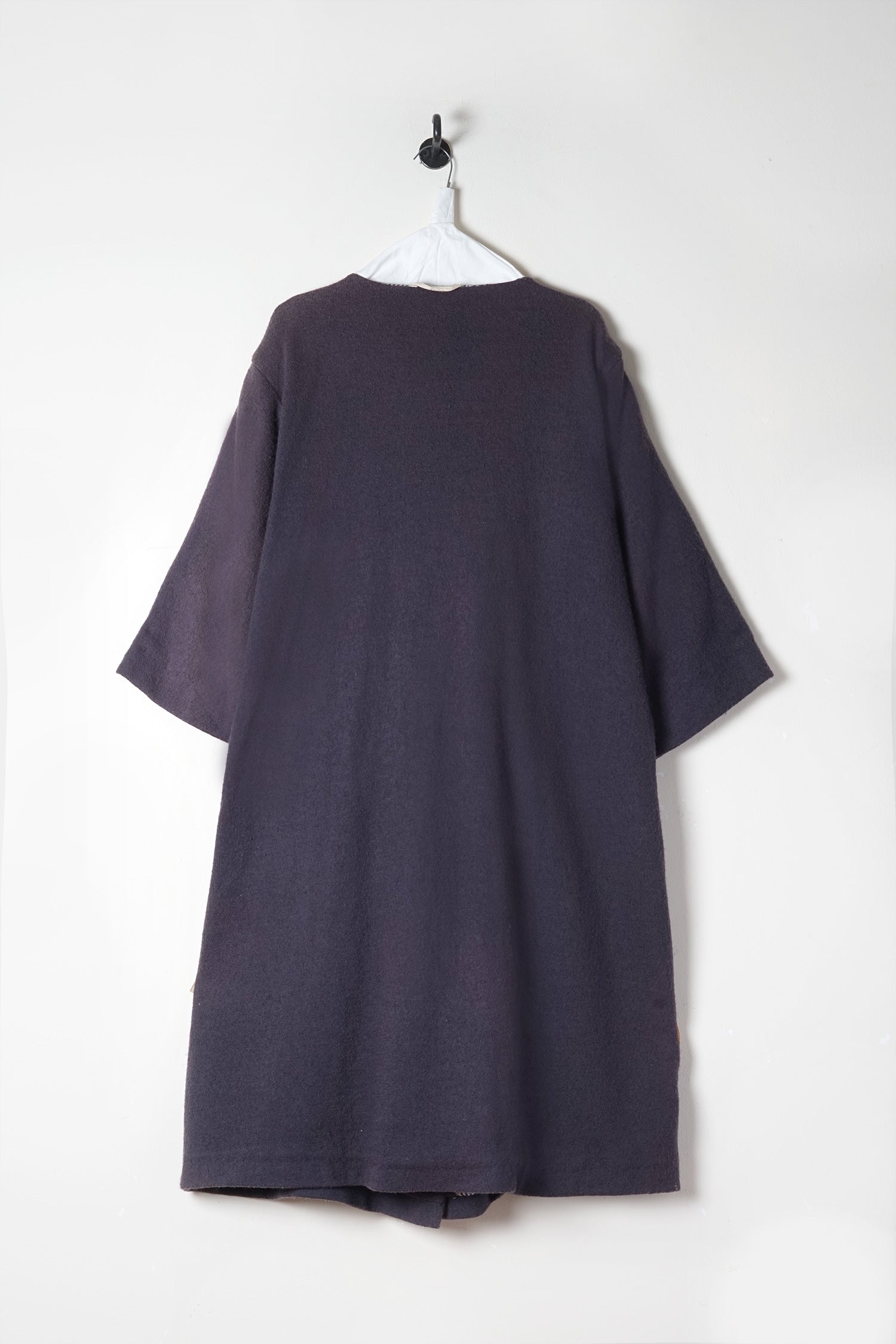 preloved - collarless wool coat