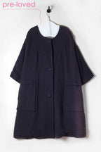 preloved - collarless wool coat