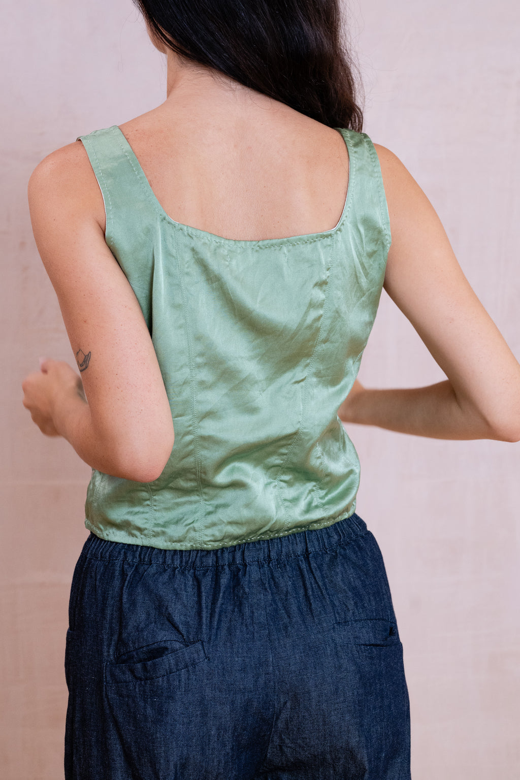 corset top silk cotton satin