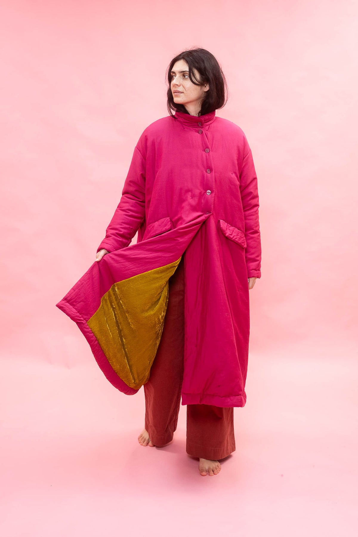 cuddle coat silk cotton satin