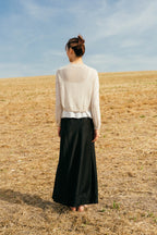 sale cutwork skirt long silk cotton satin