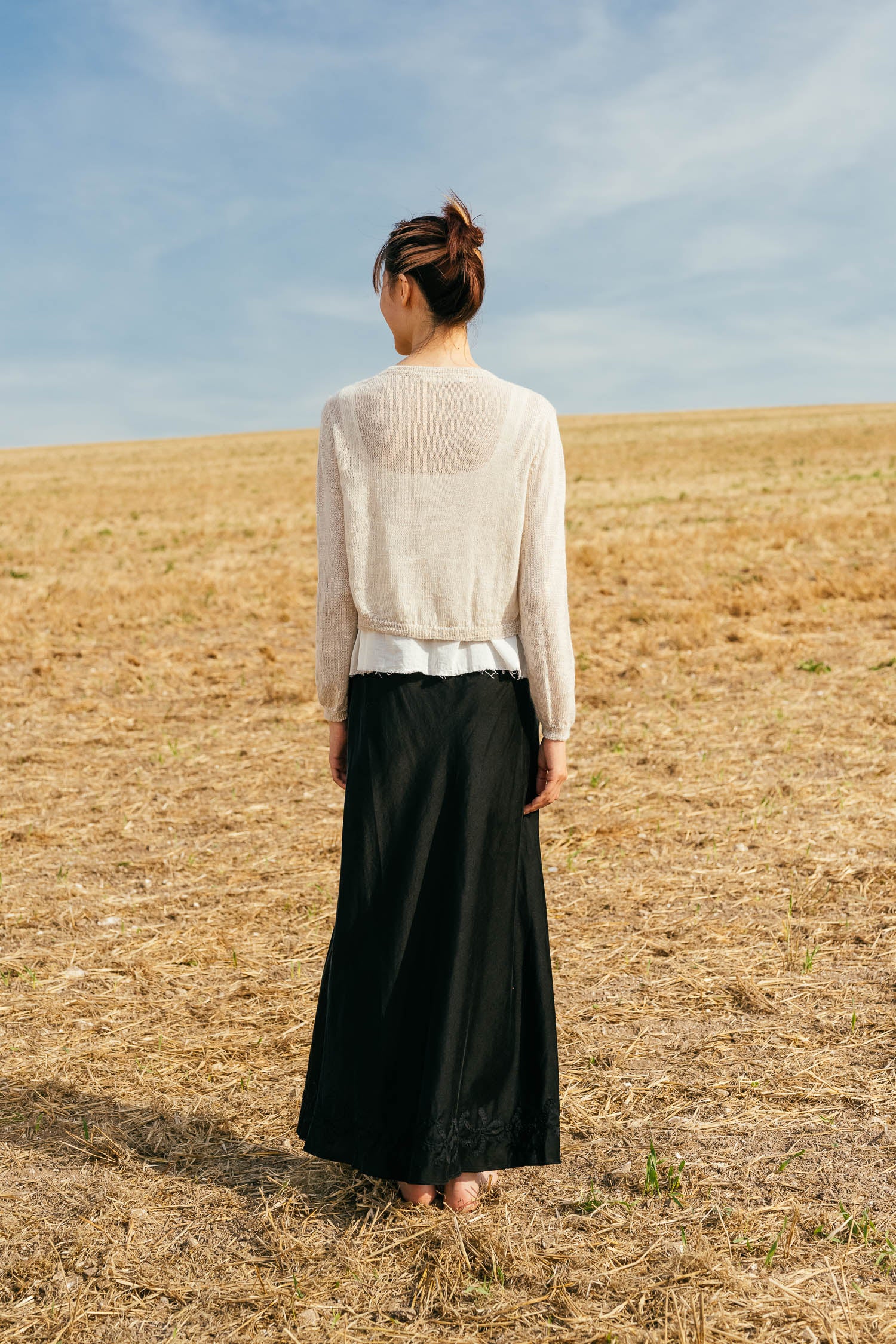 sale cutwork skirt long silk cotton satin