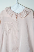 puckered collar blouse silk cotton satin