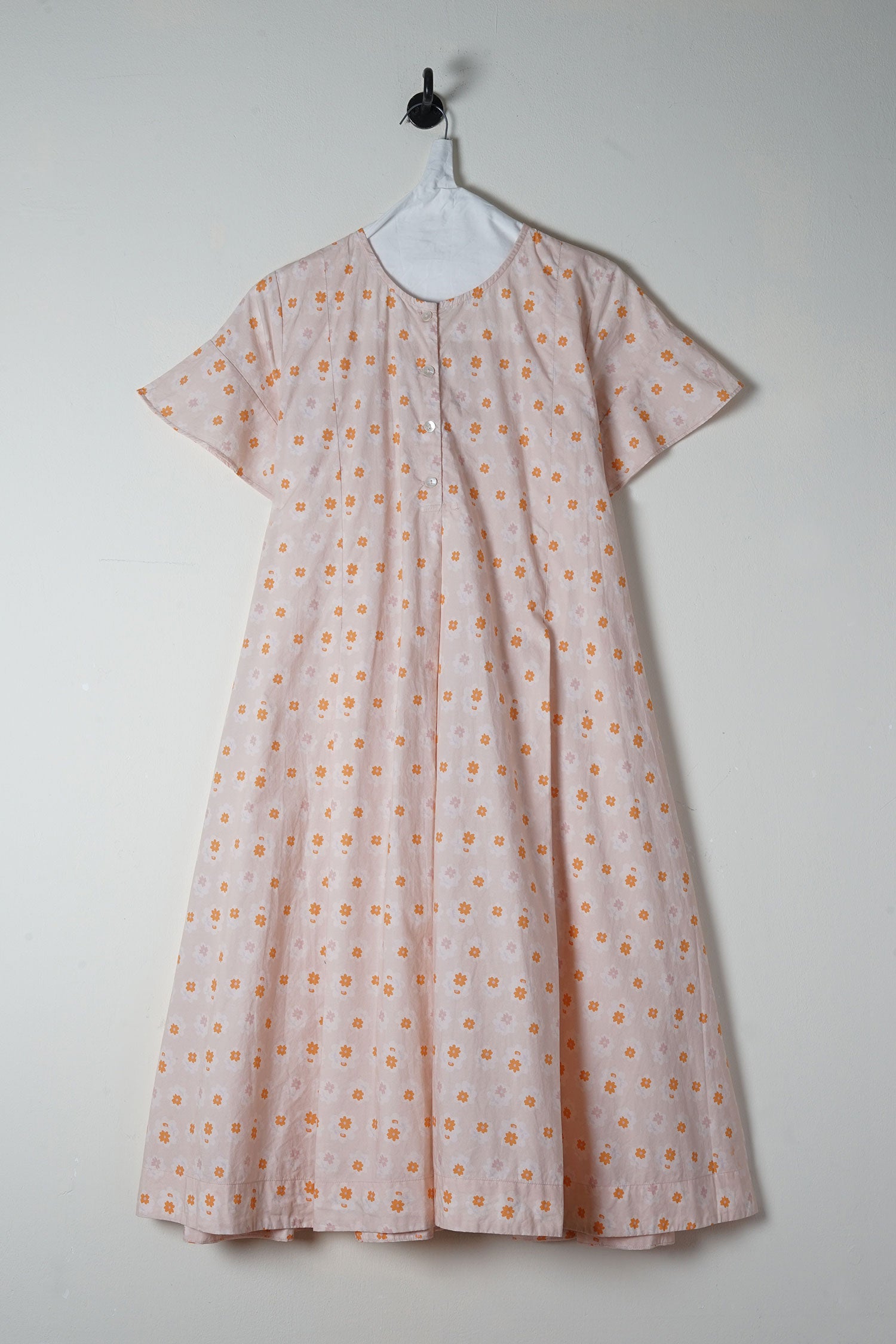 sale dolls dress orange flower cotton poplin