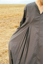 sale double pleat dress cotton cambric