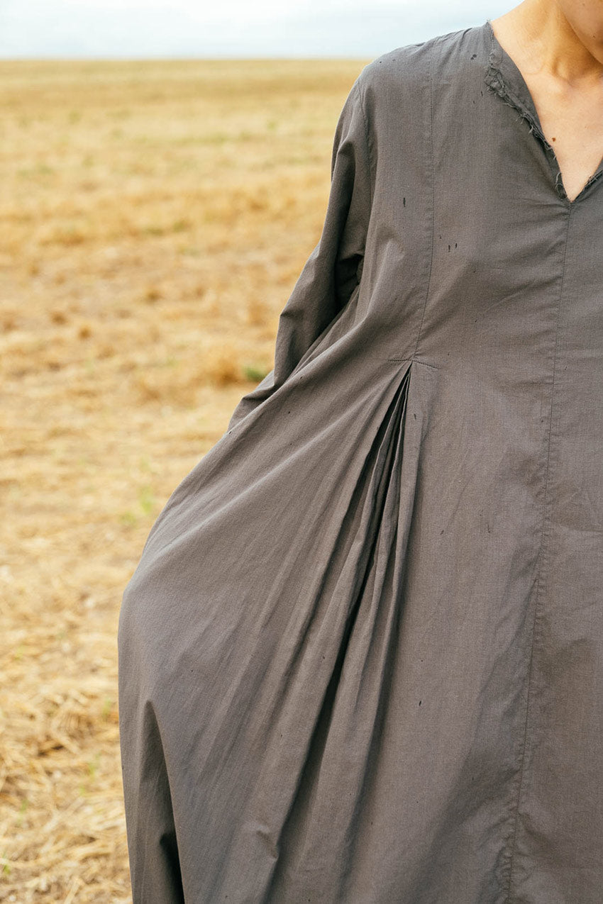 sale double pleat dress cotton cambric