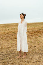 double pleat dress printed