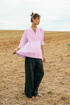 sale double pleat top cotton
