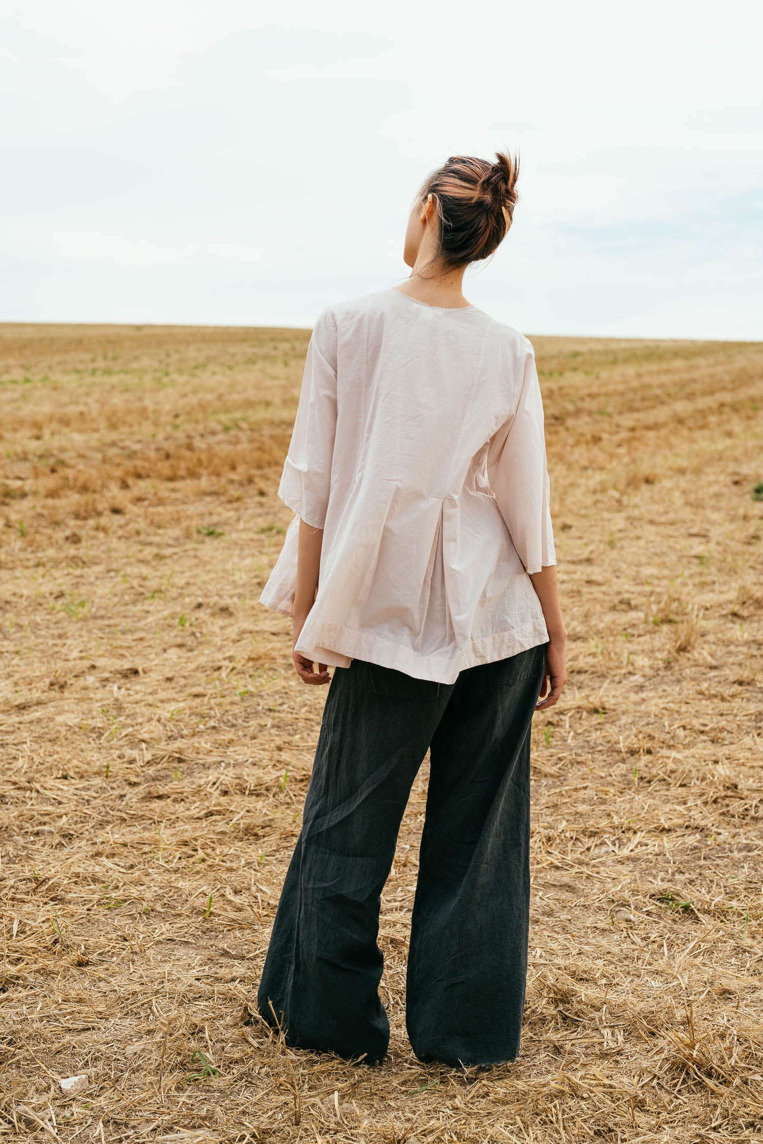 sale double pleat top cotton