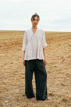 sale double pleat top cotton