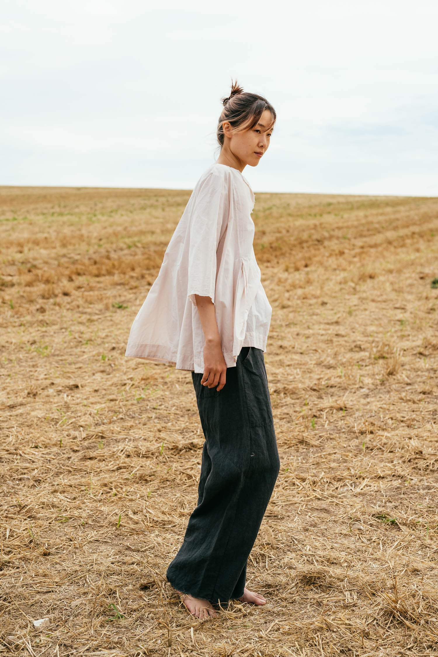 sale double pleat top cotton