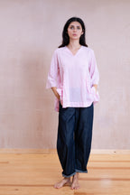 sale double pleat blouse cotton cambric