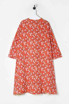 preloved - red flower a line dress