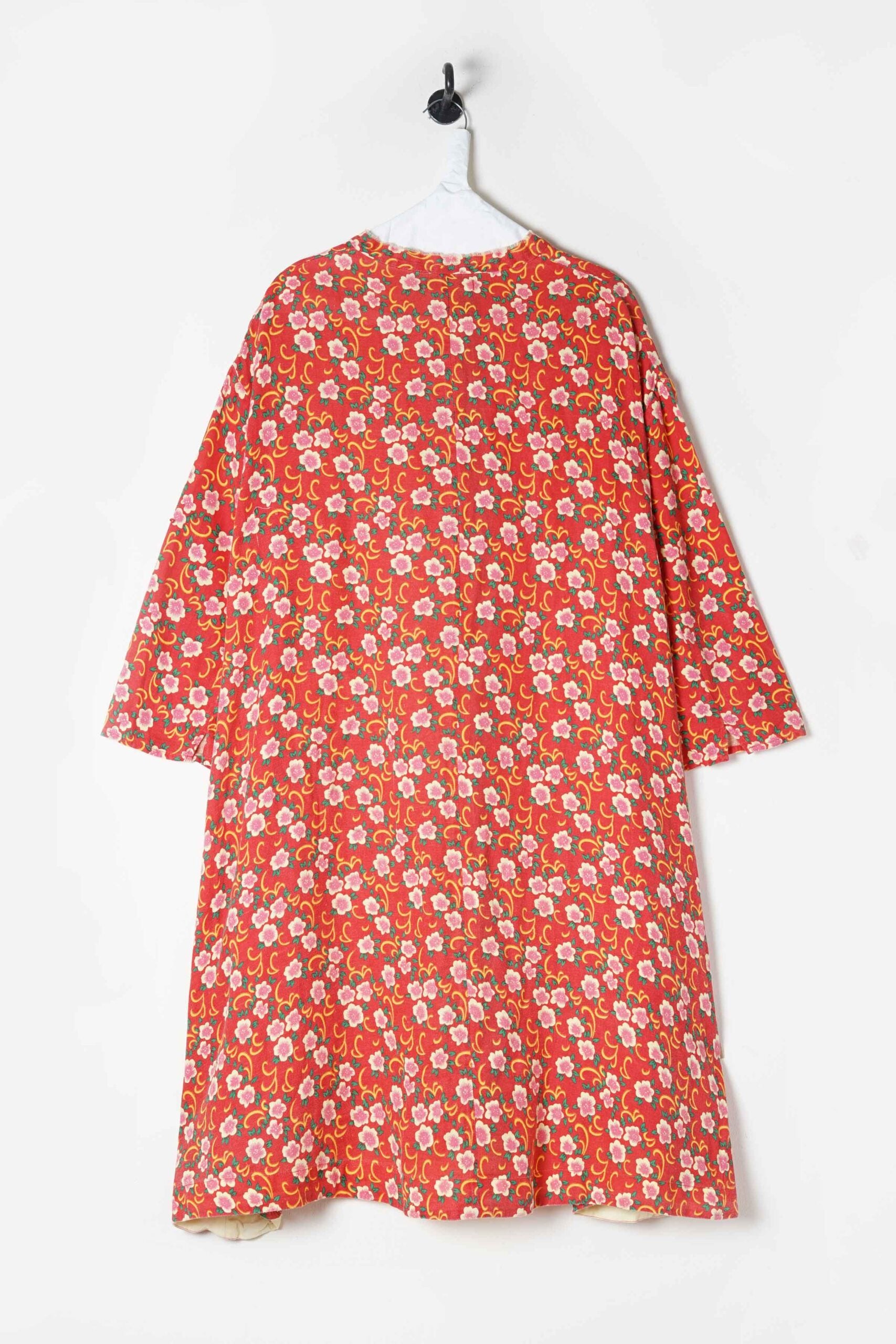 preloved - red flower a line dress