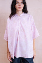 easy shirt rose print cotton poplin