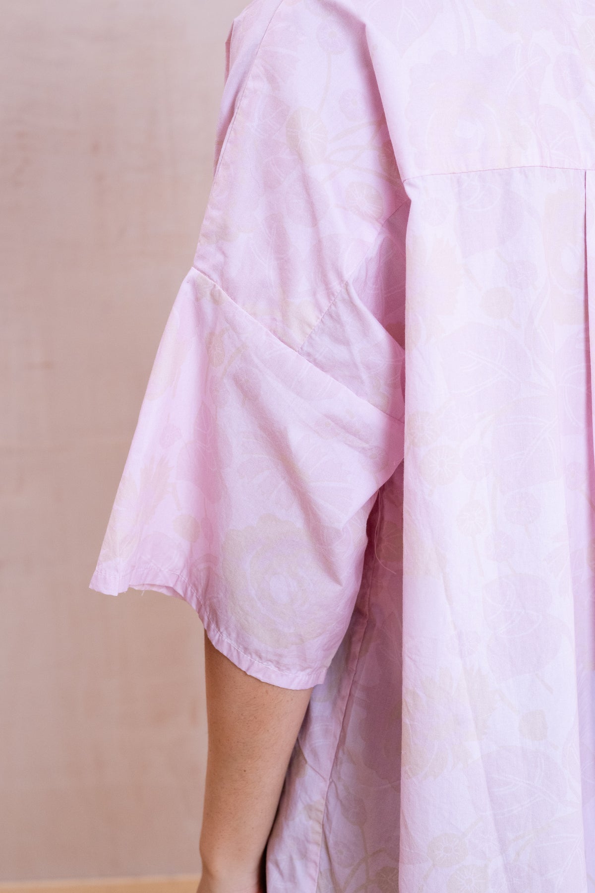 easy shirt rose print cotton poplin