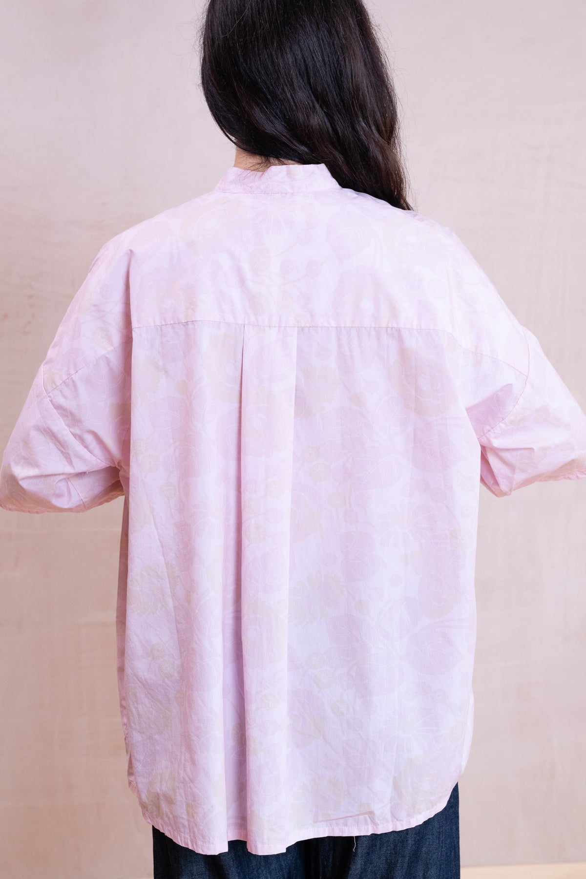 easy shirt rose print cotton poplin