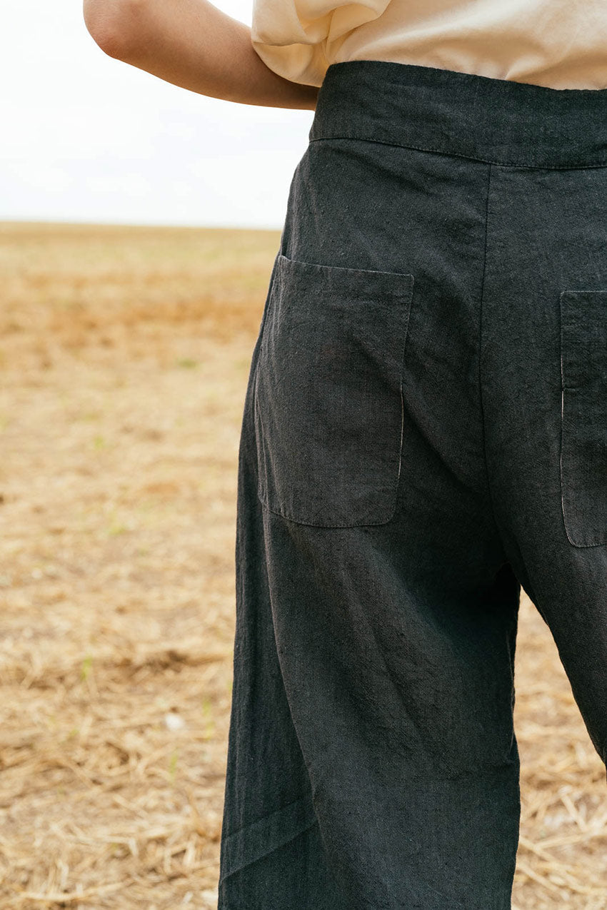 sale flare trousers linen