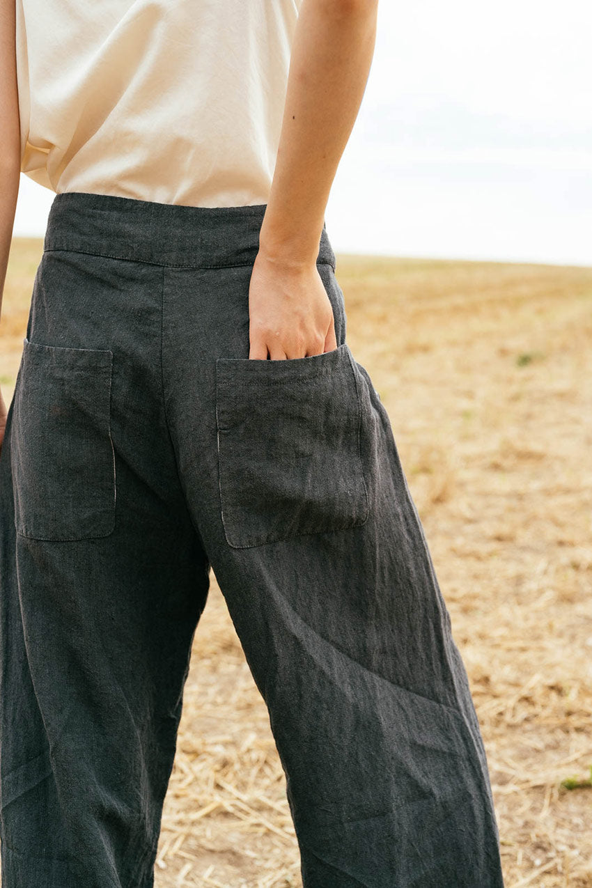 sale flare trousers linen
