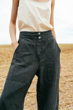 sale flare trousers linen