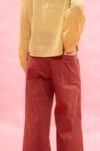 flare pants italian cotton twill
