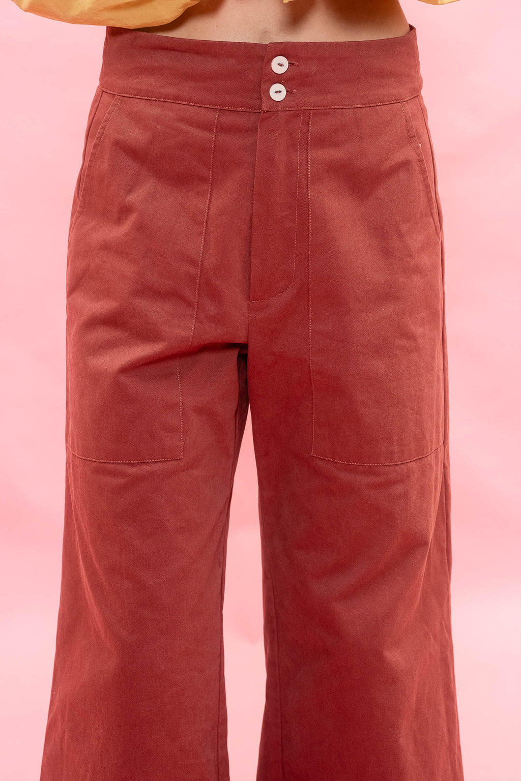 flare pants italian cotton twill