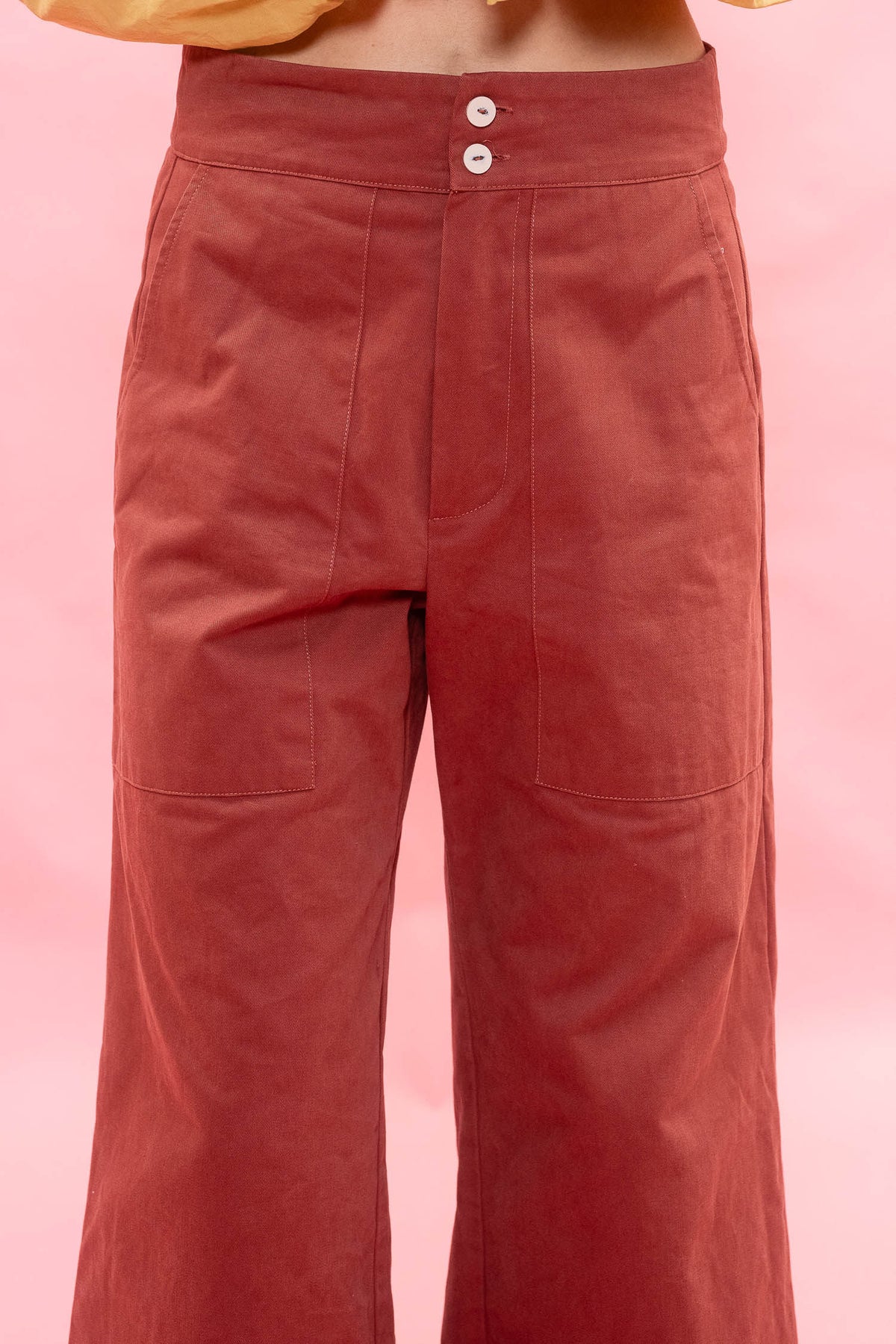 flare pants italian cotton twill