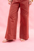flare pants italian cotton twill