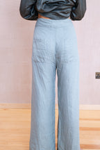 flare pants linen