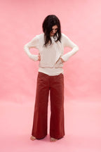 flare pants italian cotton twill
