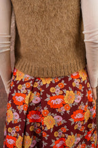 plain fluffy alpaca vest