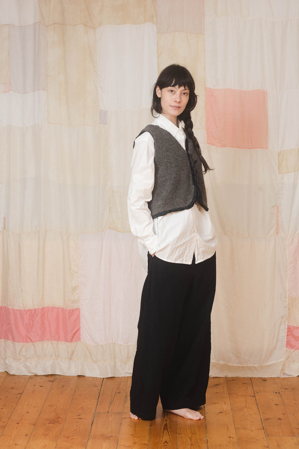sale fluffy tie vest