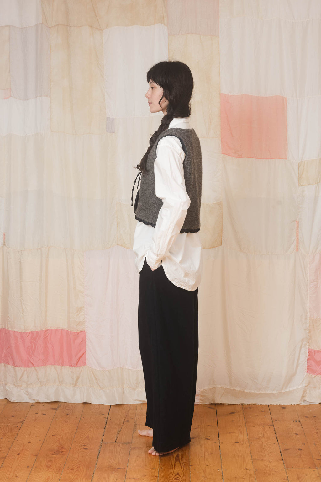 sale fluffy tie vest