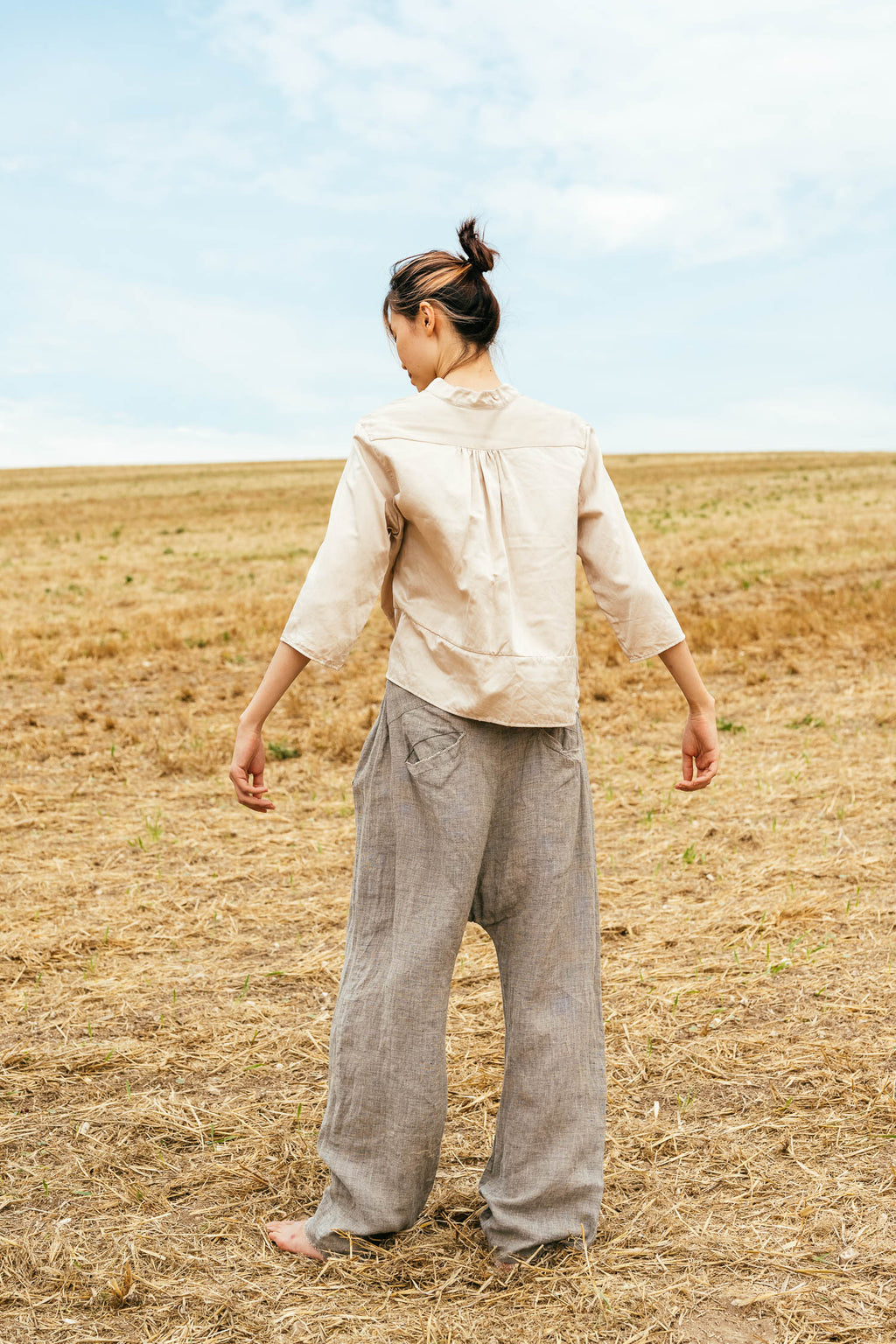 sale freedom pants linen chambray
