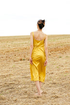 sale frill hem dress silk cotton satin