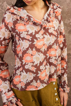 frill blouse silk cotton voile print