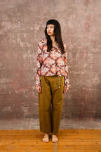 frill blouse silk cotton voile print