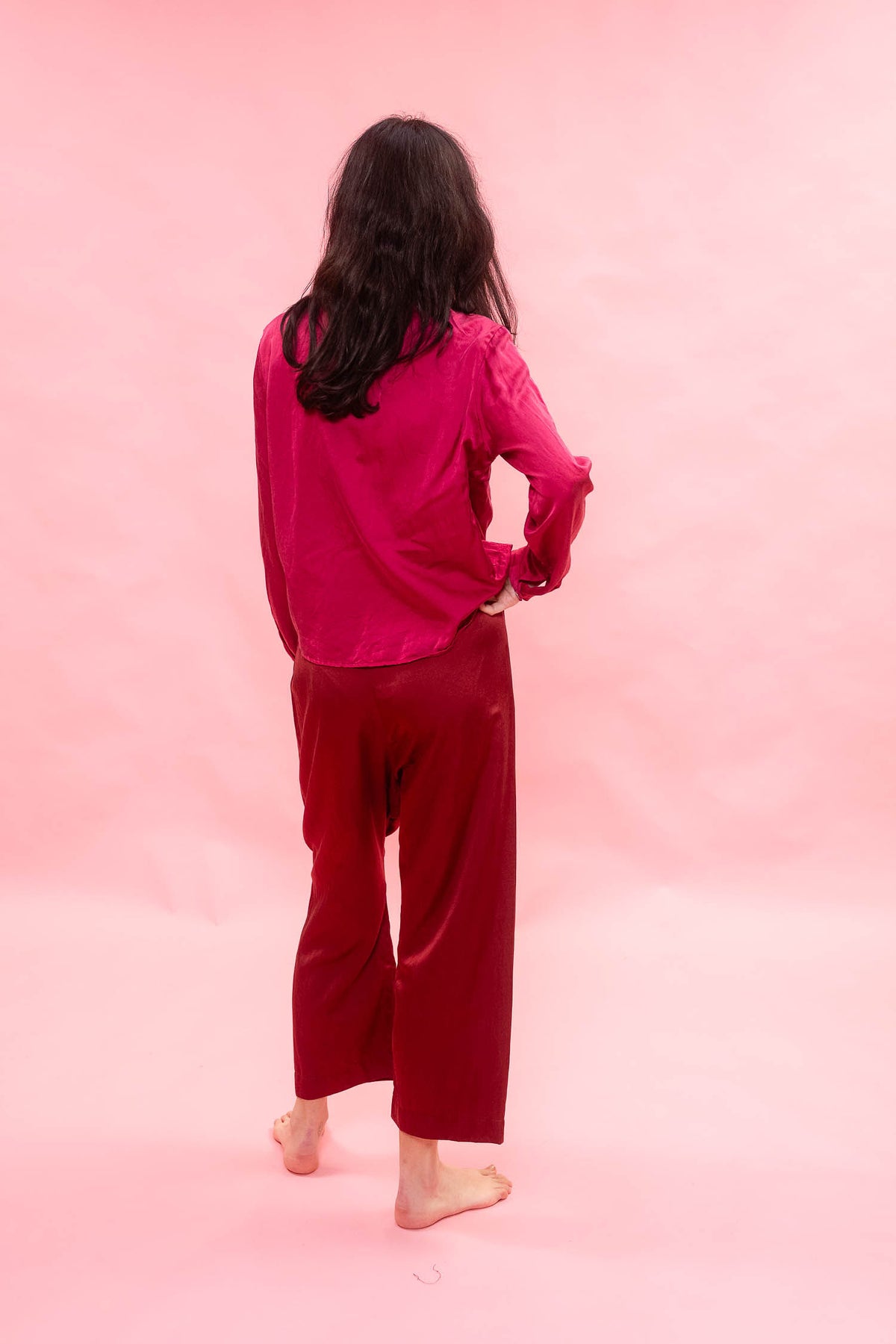 japan pants silk cotton satin