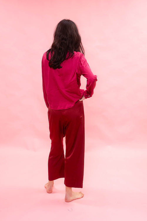 japan pants silk cotton satin